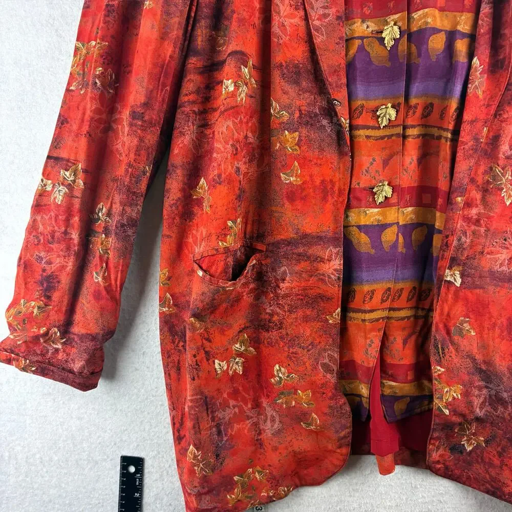 Dorothy Schoelen Long Sleeve Formal Autumn Blouse Top Women's Large Lagenlook